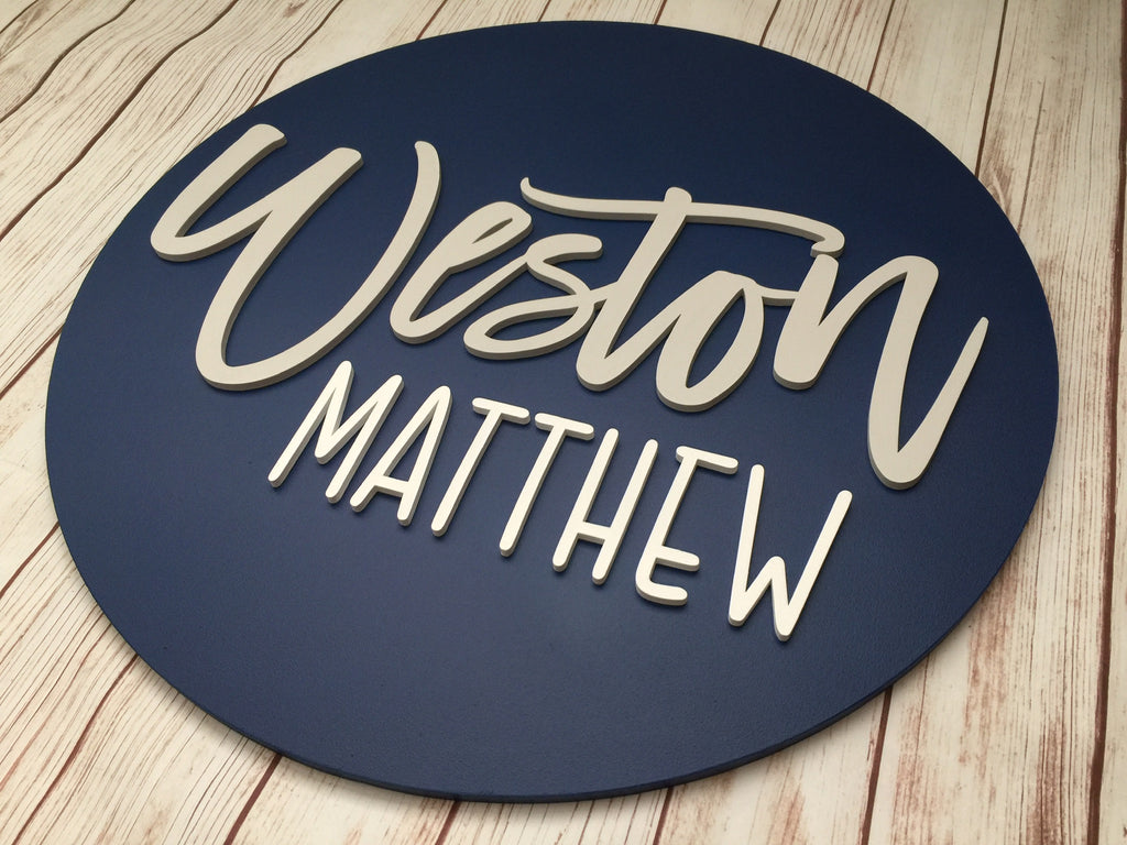 Nursery Name Sign for a Baby Boy Bitsy Blocks