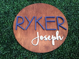 Round Wood Name Sign