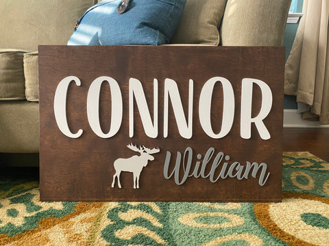 Wood Name Sign for Nursery