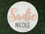 Round Wood Name Sign