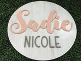 Round Wood Name Sign