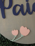 Round Wood Name Sign