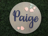 Round Wood Name Sign