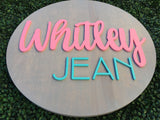 Round Wood Name Sign