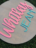 Round Wood Name Sign