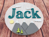 Round Wood Name Sign