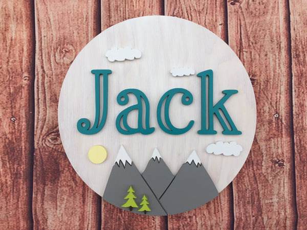 Round Wood Name Sign