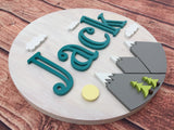 Round Wood Name Sign