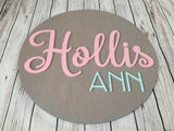 Round Wood Name Sign