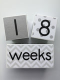 Baby Age Blocks - White Gray