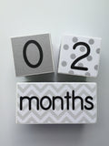 Baby Age Blocks - White Gray