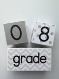 Baby Age Blocks - White Gray