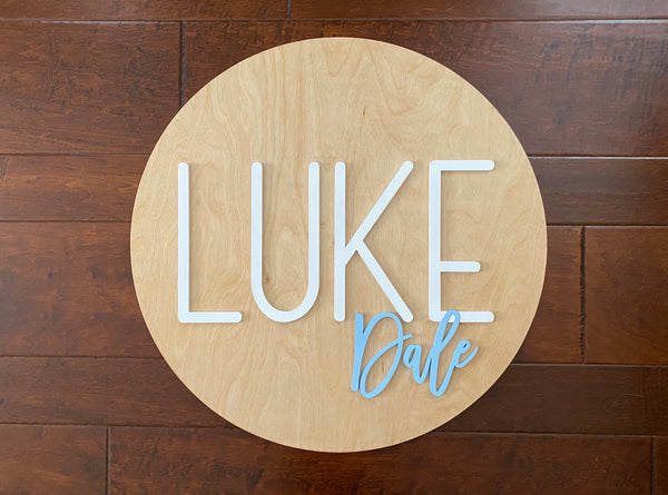 Nursery Name Sign for a Baby Boy