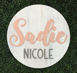 Round Wood Name Sign