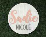 Round Wood Name Sign