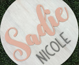 Round Wood Name Sign
