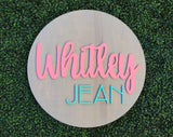 Round Wood Name Sign