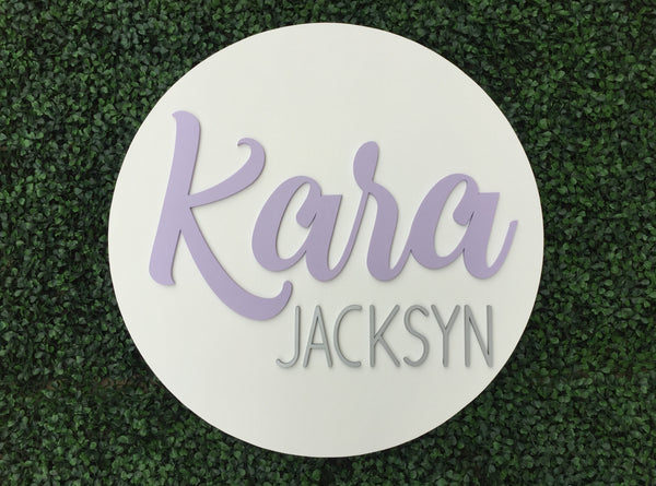 Round Wood Name Sign