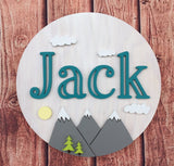 Round Wood Name Sign