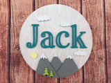 Round Wood Name Sign