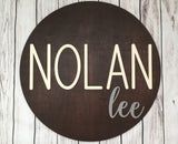 Round Wood Name Sign