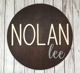 Round Wood Name Sign