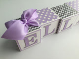 Baby Name Blocks - Lavender Gray