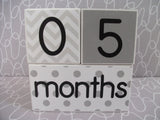 Baby Age Blocks - Gray White