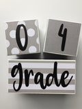 Baby Age Blocks - Gray White